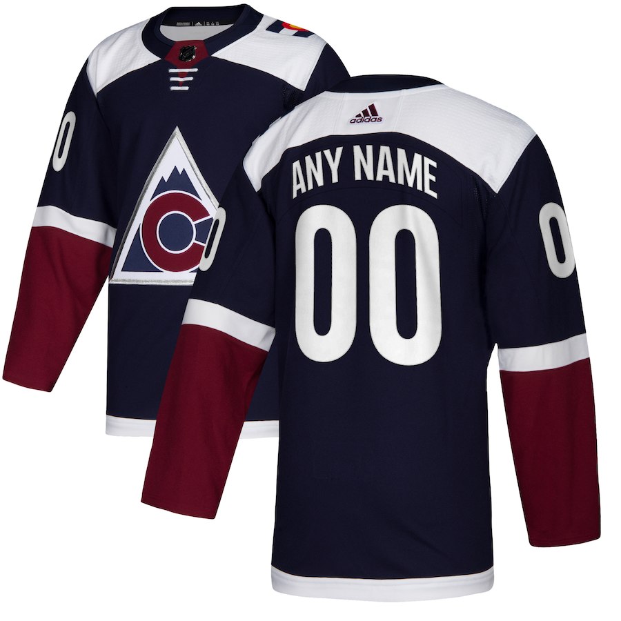 Men NHL adidas Colorado Avalanche Navy Alternate Authentic Custom Jersey->customized nhl jersey->Custom Jersey